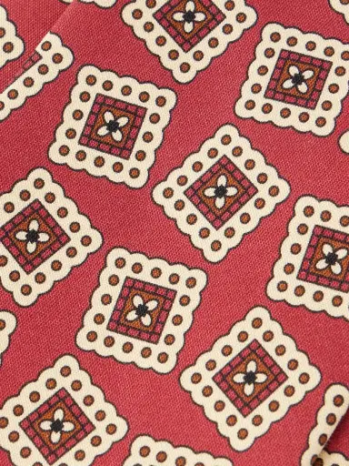 Drake's 7cm Jumbled Medallion Printed Silk-Habotai Tie - Men | Thumbnail 4 Drake's 7cm Jumbled Medallion Printed Silk-Habotai Tie - Men | Thumbnail 4