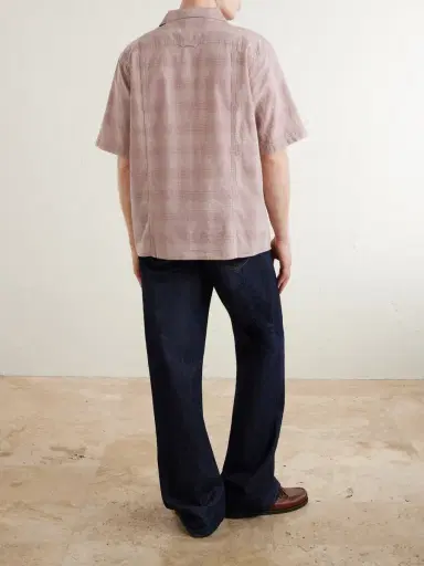 Corridor Convertible-Collar Checked Cotton and Linen-Blend Shirt - Men | Thumbnail 4 Corridor Convertible-Collar Checked Cotton and Linen-Blend Shirt - Men | Thumbnail 4