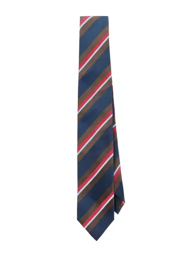 Drake's 7cm Striped Silk and Cotton-Blend Tie - Men | Thumbnail 1 Drake's 7cm Striped Silk and Cotton-Blend Tie - Men | Thumbnail 1