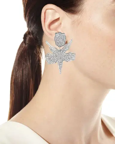Lele Sadoughi Crystal Lily Statement Earrings | Thumbnail 2