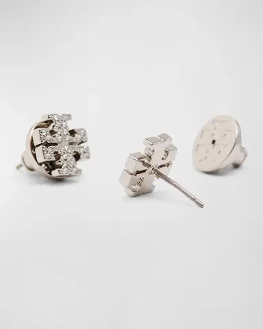 Tory Burch Icon Pavé Stud Earrings | Thumbnail 2