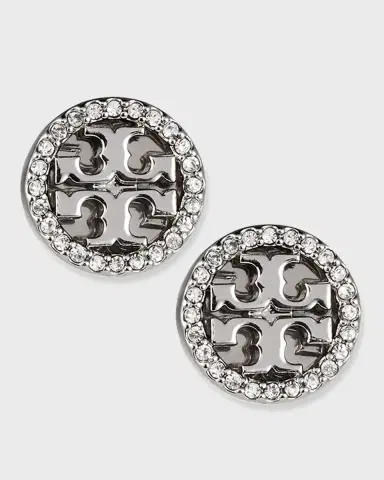 Tory Burch Icon Pavé Circle Stud Earrings | Thumbnail 2