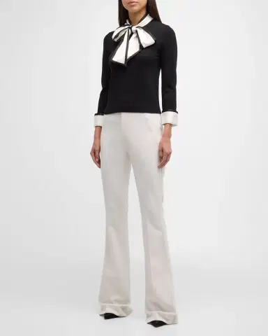 ALICE + OLIVIA Justina Combo Tie-Neck Pullover | Thumbnail 3 ALICE + OLIVIA Justina Combo Tie-Neck Pullover | Thumbnail 3