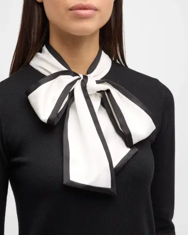 ALICE + OLIVIA Justina Combo Tie-Neck Pullover | Thumbnail 5 ALICE + OLIVIA Justina Combo Tie-Neck Pullover | Thumbnail 5