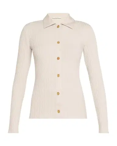 Vince Ribbed Long-Sleeve Button-Front Polo Shirt | Thumbnail 1