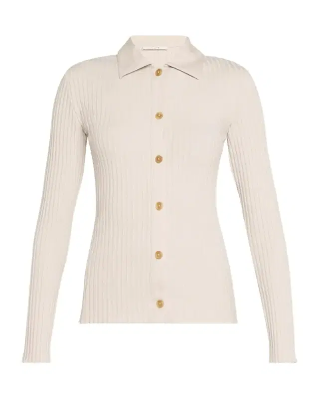 Vince Ribbed Long-Sleeve Button-Front Polo Shirt