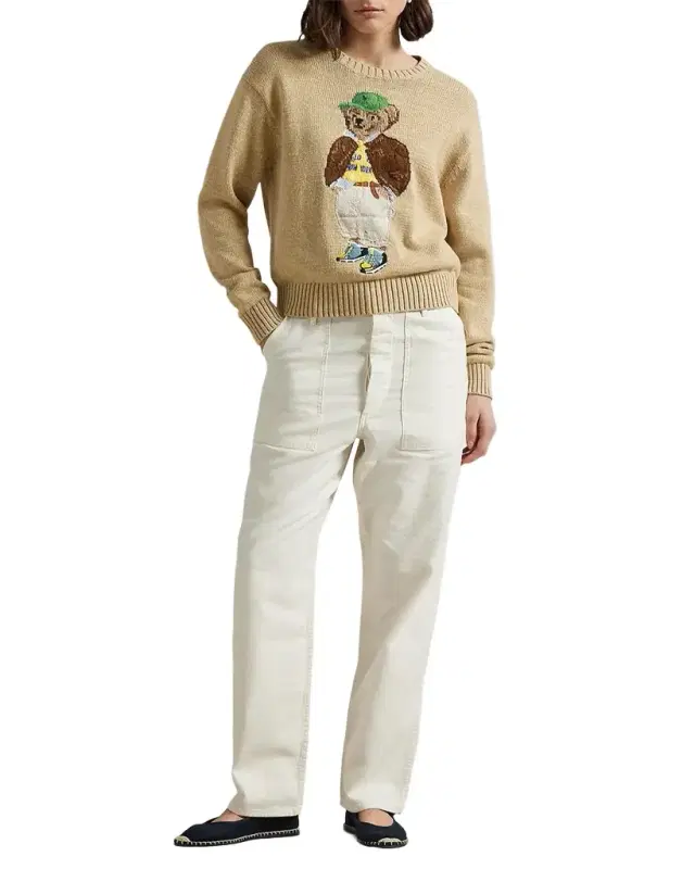 Polo Bear Cotton Crewneck Sweater