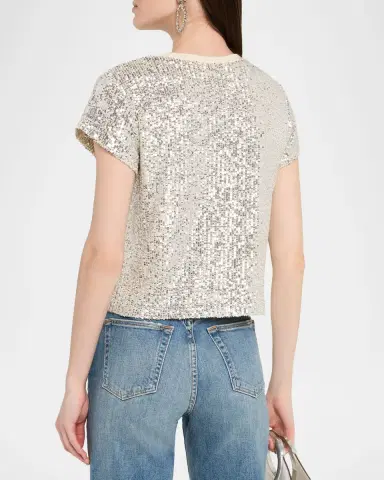 Generation Love Kai Sequined Short-Sleeve Top | Thumbnail 2