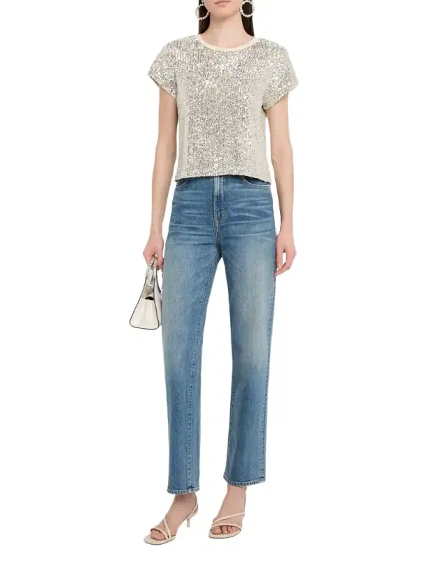 Kai Sequined Short-Sleeve Top