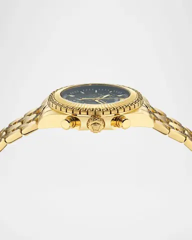 Versace Men's 43mm IP Yellow Gold Chronograph Bracelet Watch | Thumbnail 3 Versace Men's 43mm IP Yellow Gold Chronograph Bracelet Watch | Thumbnail 3