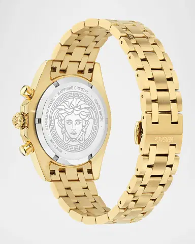 Versace Men's 43mm IP Yellow Gold Chronograph Bracelet Watch | Thumbnail 4 Versace Men's 43mm IP Yellow Gold Chronograph Bracelet Watch | Thumbnail 4