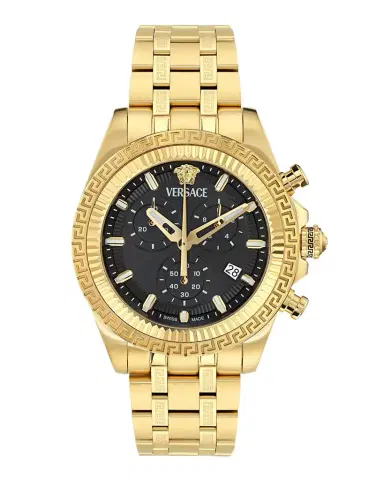 Versace Men's 43mm IP Yellow Gold Chronograph Bracelet Watch | Thumbnail 1 Versace Men's 43mm IP Yellow Gold Chronograph Bracelet Watch | Thumbnail 1