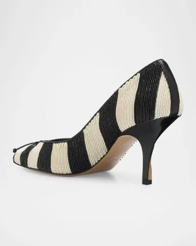 Jacquemus 80mm Les Escarpins Tourni Striped Raffia Pumps | Thumbnail 4 Jacquemus 80mm Les Escarpins Tourni Striped Raffia Pumps | Thumbnail 4