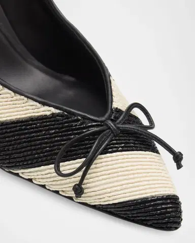 Jacquemus 80mm Les Escarpins Tourni Striped Raffia Pumps | Thumbnail 5 Jacquemus 80mm Les Escarpins Tourni Striped Raffia Pumps | Thumbnail 5