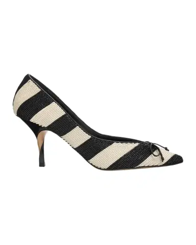 Jacquemus 80mm Les Escarpins Tourni Striped Raffia Pumps | Thumbnail 1 Jacquemus 80mm Les Escarpins Tourni Striped Raffia Pumps | Thumbnail 1