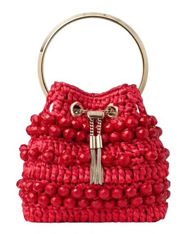 Jimmy Choo Riviera Bon Bon Beaded Raffia Top-Handle Bag | Thumbnail 1 Jimmy Choo Riviera Bon Bon Beaded Raffia Top-Handle Bag | Thumbnail 1
