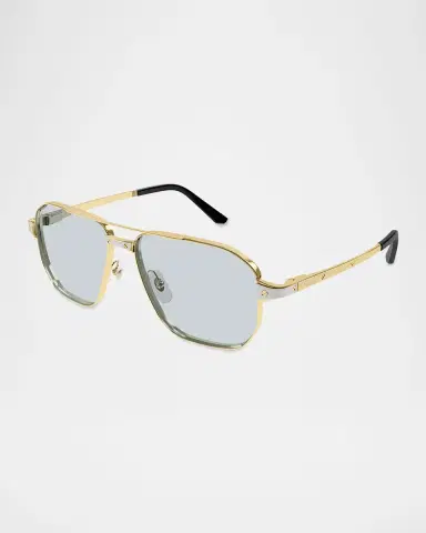 Cartier Men's CT0424S-006 Double-Bridge Metal Aviator Sunglasses | Thumbnail 2 Cartier Men's CT0424S-006 Double-Bridge Metal Aviator Sunglasses | Thumbnail 2