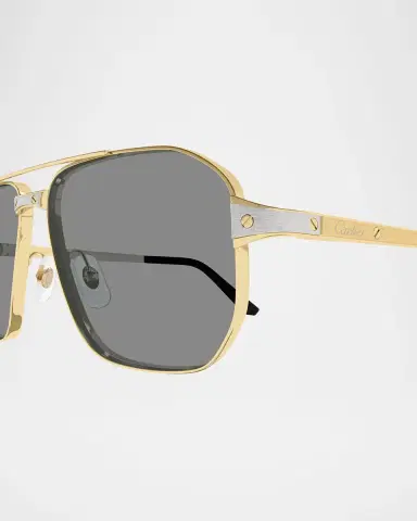 Cartier Men's CT0424S-006 Double-Bridge Metal Aviator Sunglasses | Thumbnail 5 Cartier Men's CT0424S-006 Double-Bridge Metal Aviator Sunglasses | Thumbnail 5