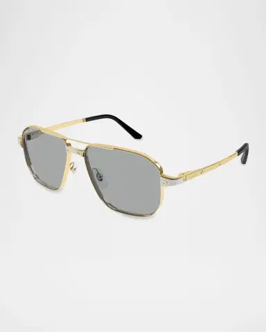 Cartier Men's CT0424S-006 Double-Bridge Metal Aviator Sunglasses | Thumbnail 6 Cartier Men's CT0424S-006 Double-Bridge Metal Aviator Sunglasses | Thumbnail 6