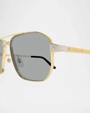 Cartier Men's CT0424S-006 Double-Bridge Metal Aviator Sunglasses | Thumbnail 7 Cartier Men's CT0424S-006 Double-Bridge Metal Aviator Sunglasses | Thumbnail 7