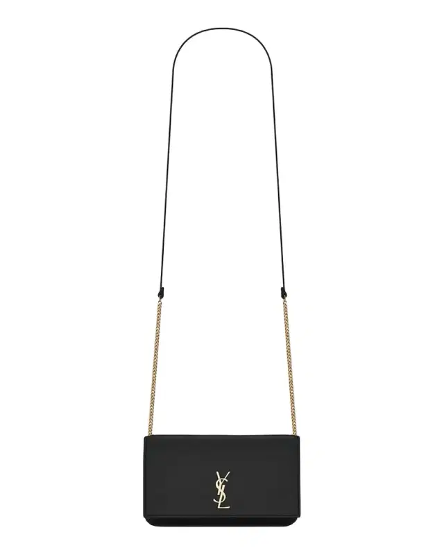 Saint Laurent YSL Smooth Leather Crossbody Cell Phone Holder