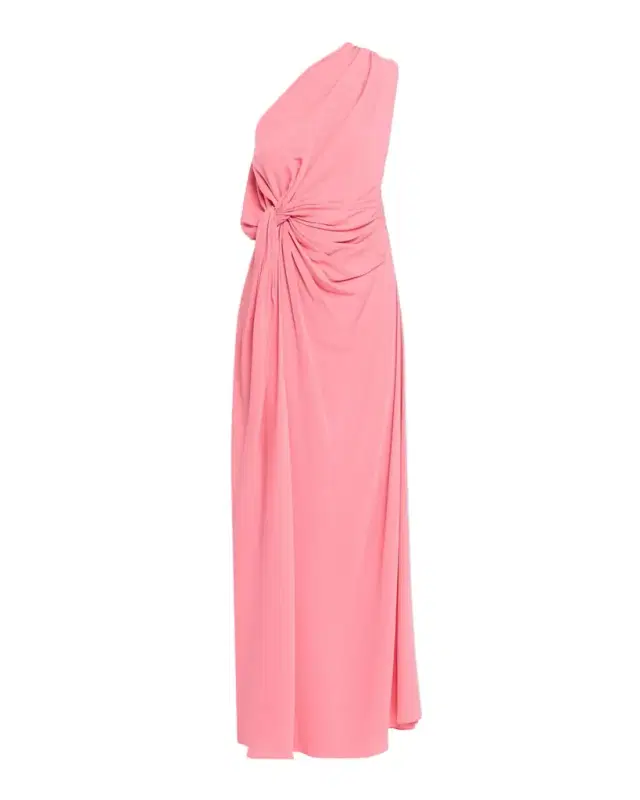 One-Shoulder Draped Silk Gown