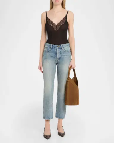 Saint Laurent Y-Stitch Suede Bucket Bag | Thumbnail 5 Saint Laurent Y-Stitch Suede Bucket Bag | Thumbnail 5