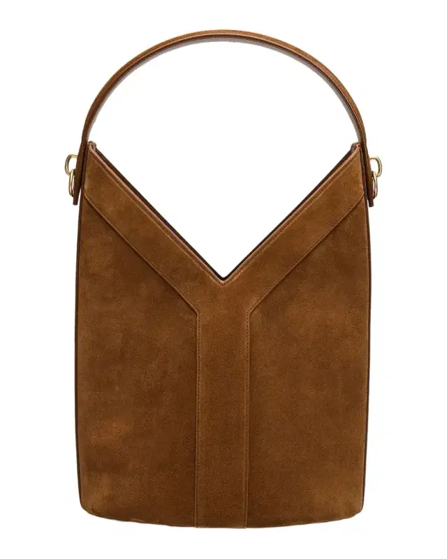 Saint Laurent Y-Stitch Suede Bucket Bag