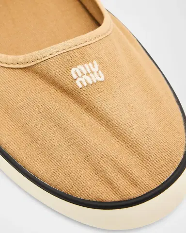Miu Miu Canvas Mary Jane Ballerina Flats | Thumbnail 5 Miu Miu Canvas Mary Jane Ballerina Flats | Thumbnail 5