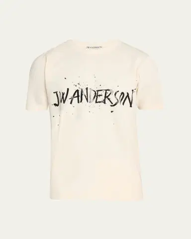 JW Anderson Men's Splatter Logo Graphic Cotton T-Shirt | Thumbnail 5