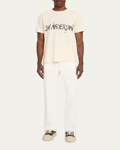 JW Anderson Men's Splatter Logo Graphic Cotton T-Shirt | Thumbnail 6