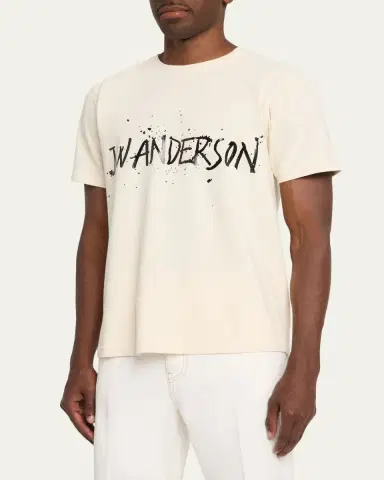 JW Anderson Men's Splatter Logo Graphic Cotton T-Shirt | Thumbnail 8
