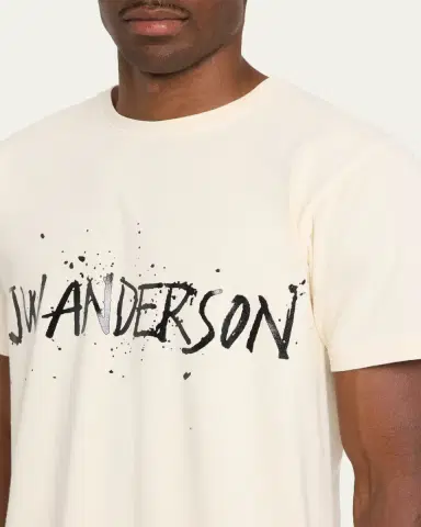 JW Anderson Men's Splatter Logo Graphic Cotton T-Shirt | Thumbnail 9