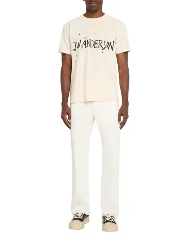 JW Anderson Men's Splatter Logo Graphic Cotton T-Shirt | Thumbnail 1