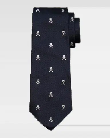 Ralph Lauren Purple Label Skull-and-Bones Silk Repp Tie | Thumbnail 2