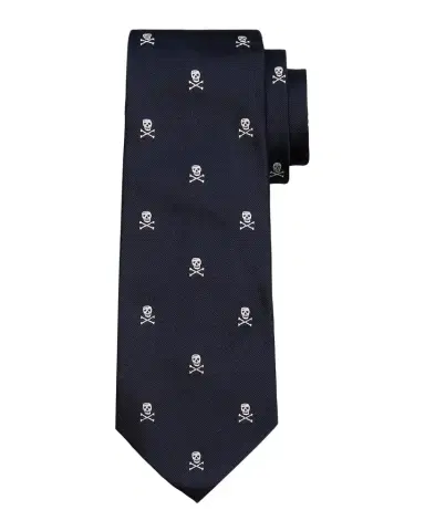 Ralph Lauren Purple Label Skull-and-Bones Silk Repp Tie | Thumbnail 1