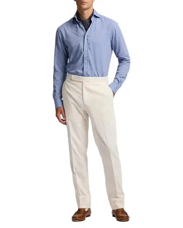 Men 's Brushed Cotton Herringbone Button-Down Shirt