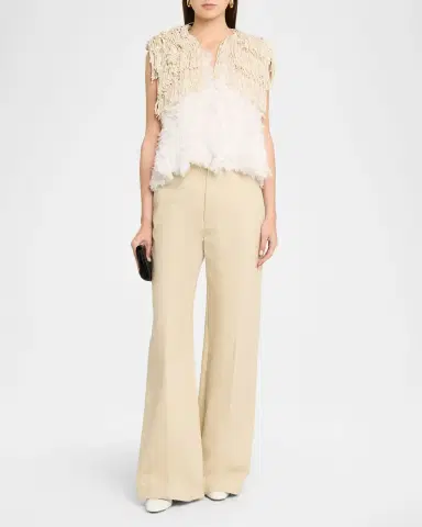 Diotima Bambola Fringe Tulle Sleeveless Top | Thumbnail 2