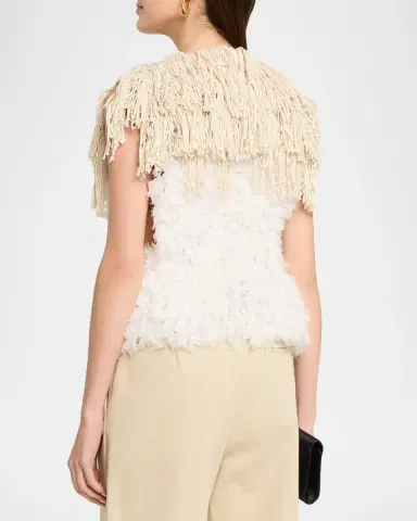 Diotima Bambola Fringe Tulle Sleeveless Top | Thumbnail 3