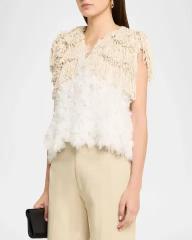 Diotima Bambola Fringe Tulle Sleeveless Top | Thumbnail 4