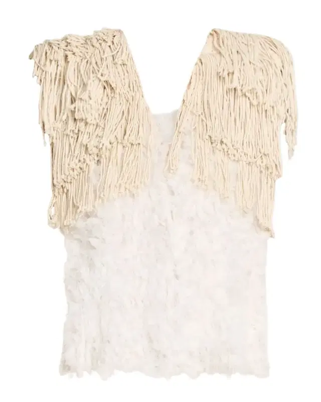 Bambola Fringe Tulle Sleeveless Top