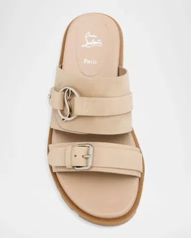 Christian Louboutin Her in Roma Suede Lug-Sole Slide Sandals | Thumbnail 3