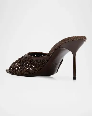Paris Texas 0mm Lidia Raffia and Leather Mules | Thumbnail 4