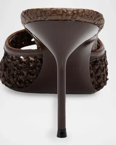 Paris Texas 0mm Lidia Raffia and Leather Mules | Thumbnail 5
