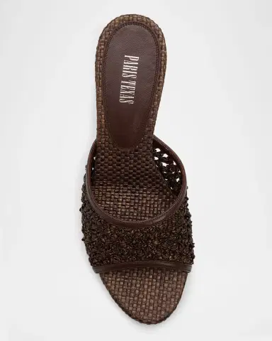 Paris Texas 0mm Lidia Raffia and Leather Mules | Thumbnail 6