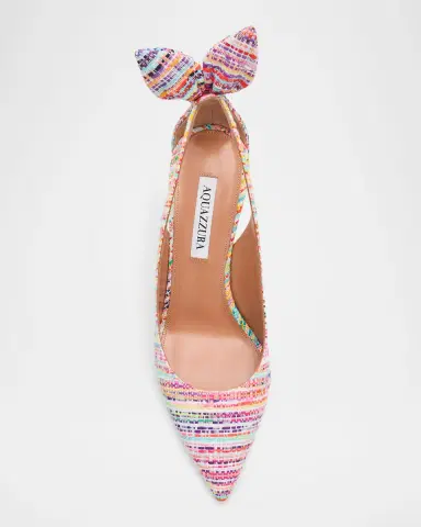 Aquazzura 85mm Bow Tie Tweed Pumps | Thumbnail 6 Aquazzura 85mm Bow Tie Tweed Pumps | Thumbnail 6