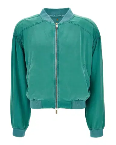 Versace Men 's Silk Bomber Jacket | Thumbnail 1 Versace Men 's Silk Bomber Jacket | Thumbnail 1