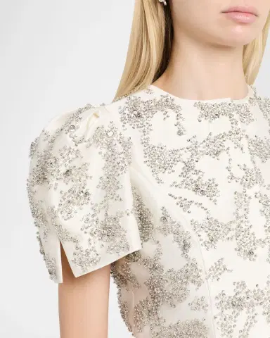 Dice Kayek Embellished Silk Peplum Top | Thumbnail 5