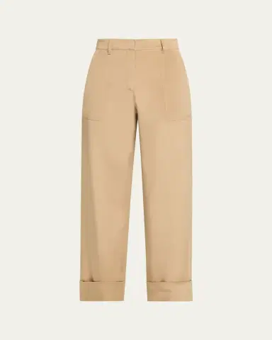 Lafayette 148 New York Cuffed Straight-Leg Silk Georgette Pants | Thumbnail 5 Lafayette 148 New York Cuffed Straight-Leg Silk Georgette Pants | Thumbnail 5