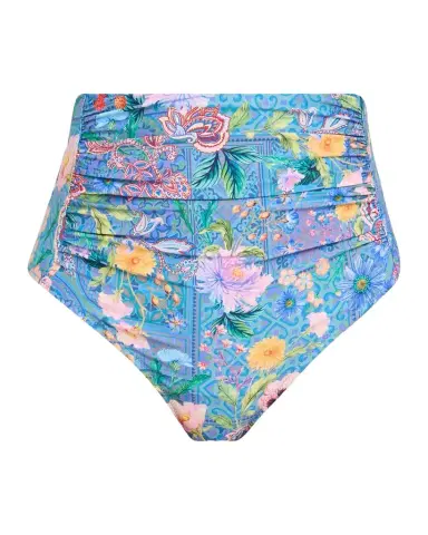 Johnny Was Lilliana High-Waist Ruched Bikini Bottoms | Thumbnail 1